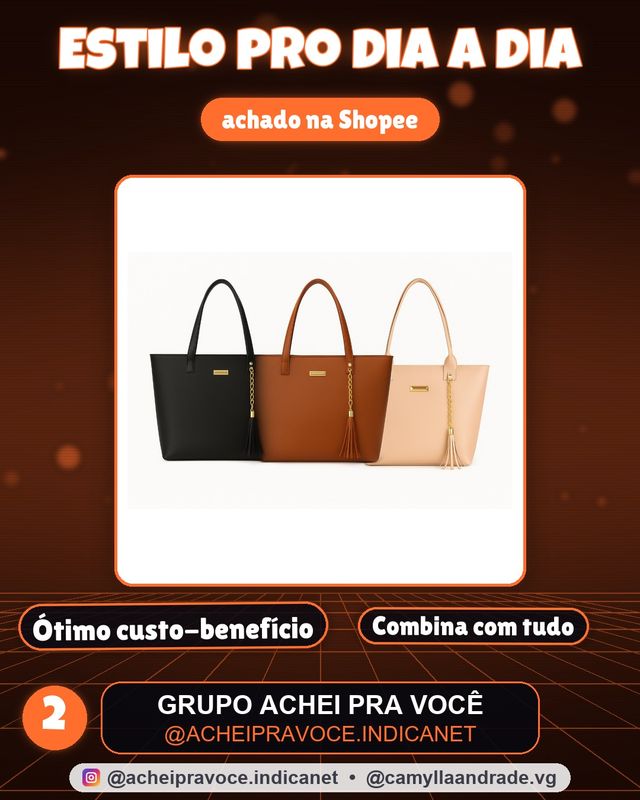 Bolsa Sacola Feminina de Ombro Grande Dia a Dia espaçosa Elegante para Trabalho Praia