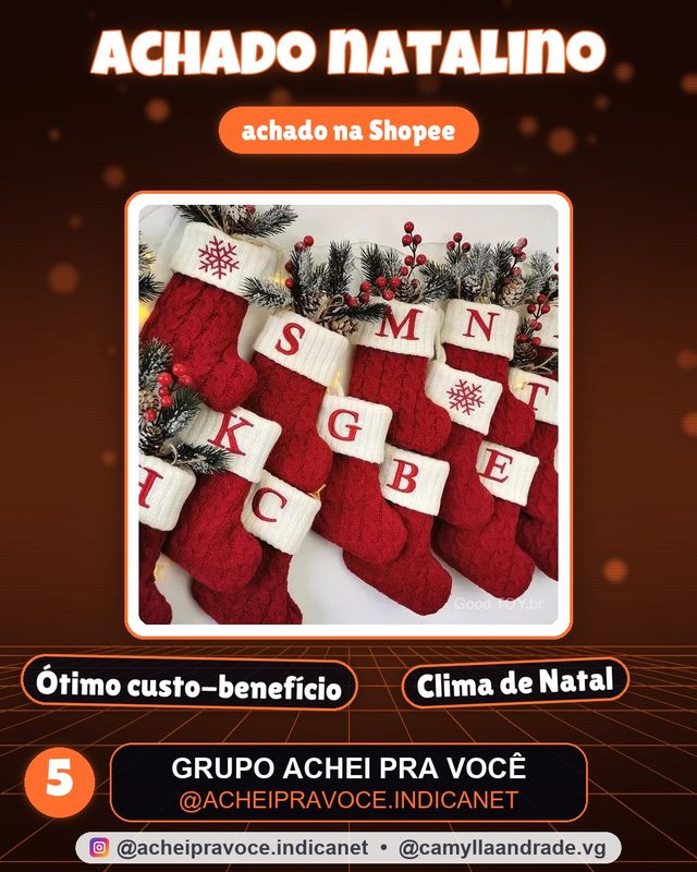 Meias de Natal Tricô Floco de Neve Carta Meia Decoração de Natal 2025 Para Casa Ornamento de Árvore de Natal Presente Na