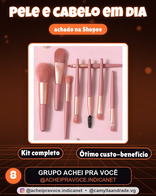 ANA1108-12 Kits de 8 mini Conjunto De Pincéis De Maquiagem