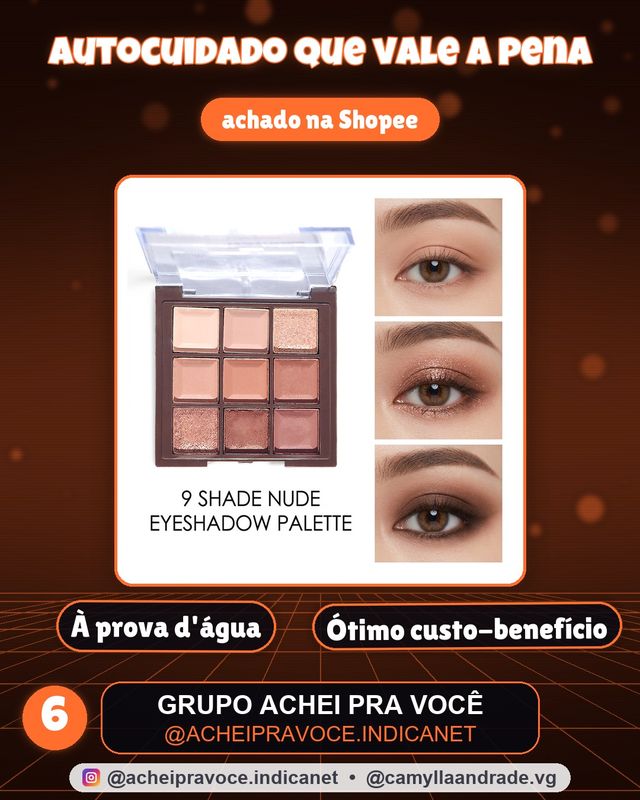 Paleta De Sombras Brilhantes Com 9 Cores , Maquiagem Acessível , Brilho Fino , Alto Pigmento , À Prova D'água , Tom De T
