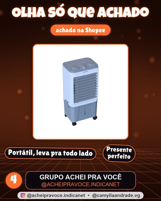 Climatizador Ar Ventisol Portátil Turbo Evaporativo 16 Litros 5 em 1 Umidificador CLIN16 PRO 130W