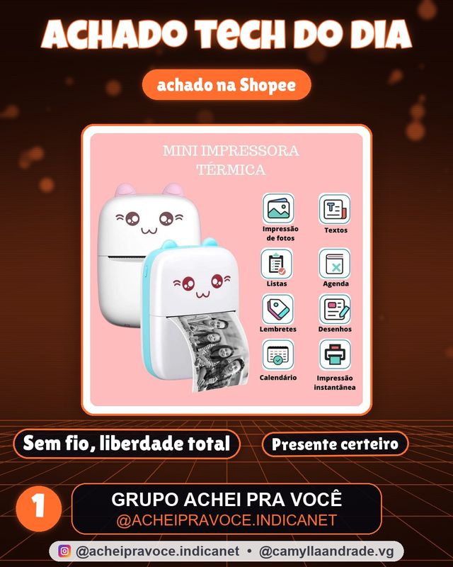 Mini Impressora Térmica Portátil De Bolso Impressão Sem Fio Fotos Notas Bluetooth Para Android Ios