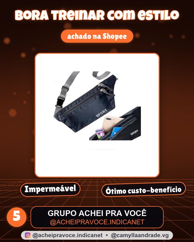 Pochete Impermeável Slim Doleira Cinta Celular 7 Polegadas Corrida Academia 19368