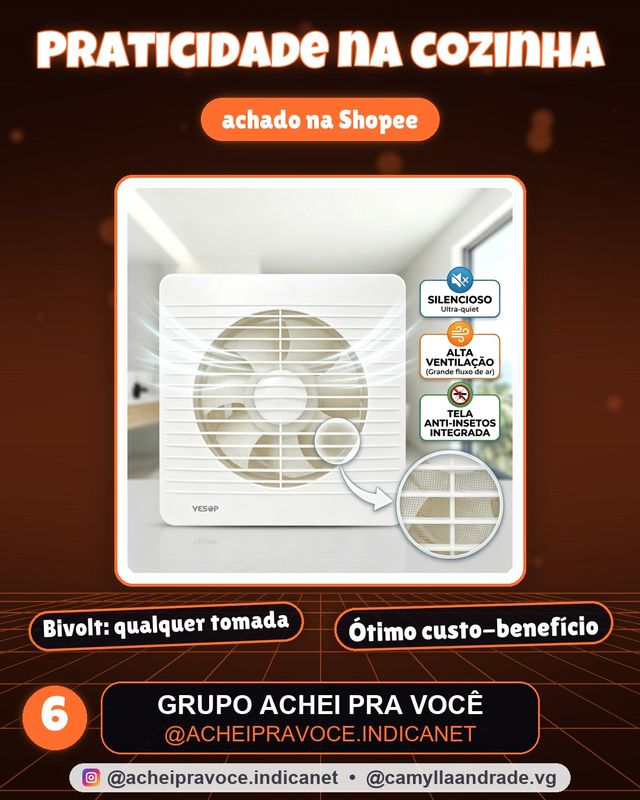 Exaustor Banheiro Bivolt 15/20/25cm Silencioso Anti Odor Ventilador Cozinha Quarto Parede Yesop