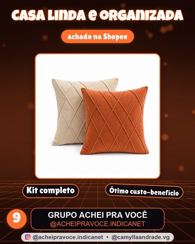 Kit 2 Capa de Almofada 40x40 Suede Veludo Decorativa Sofá Luxo Zíper Invisível Decoração Sala