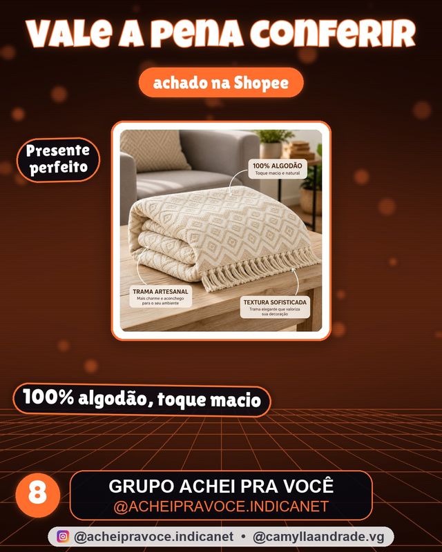 Manta De Sofá Gigante Premium 3,00 x 1,80 M Crochê Artesanal 100% Algodão Envio Imediato
