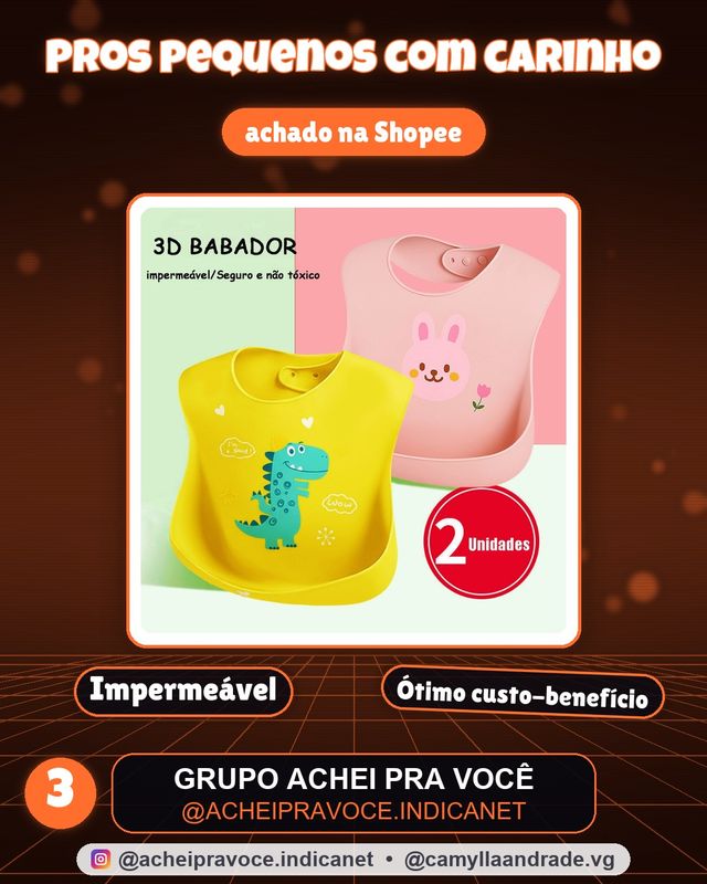 Babador De Silicone Impermeável Para Bebê Fácil De Limpar Pega Migalhas Infantil Menina/Menino