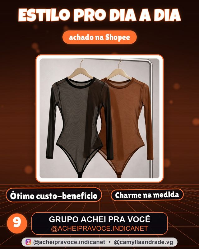 Conjunto Com 1 ou 2 Body Tule Feminino Manga Longa Transparente