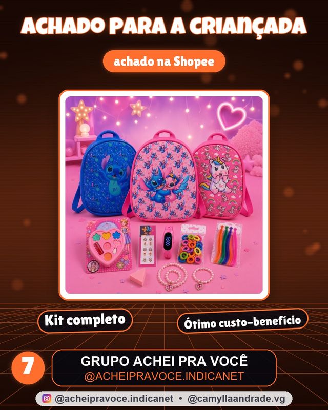 Kit Maquiagem Infantil Completo com Mochila Relógio Acessórios para Menina - Intermediário
