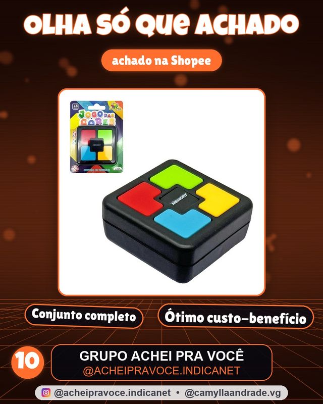 Jogo Da Memória Sequencia Cores Eletrônico Com Luz E Som