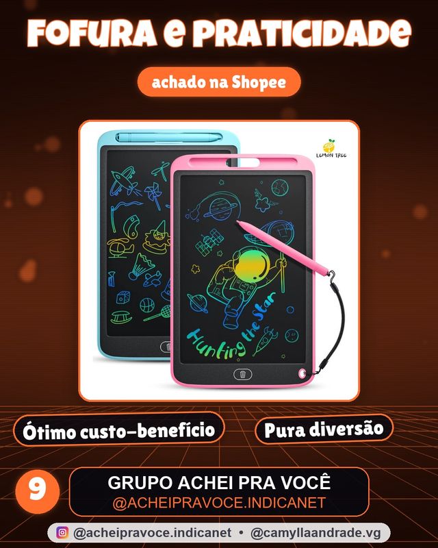 Lousa Mágica Tela Lcd 8.5 /10 /12 Polegadas Infantil De Escrever E Desenhar Tablet