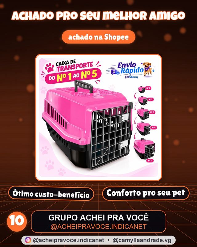 Caixa de transporte Transportadora Pet do 1 ao 5 Cachorro e Gato