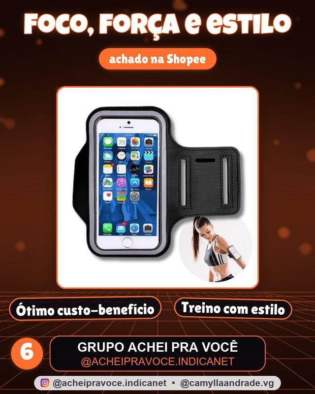 Braçadeira Armband Suporte Porta Celular Braço Corrida Academia Fit 5,5 pol