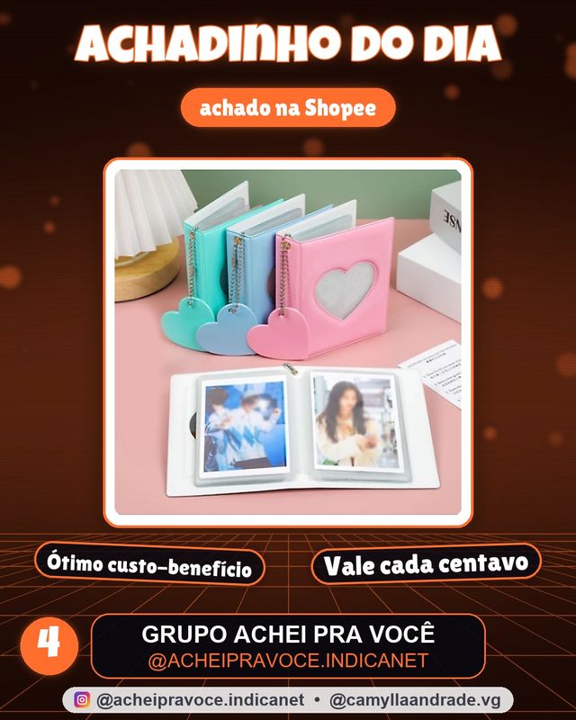 Álbum De Fotos Oco Amor Coração Capa Photocard Titular Instax Mini Para Cartões Coletar Livro-3 Polegada(rosa)