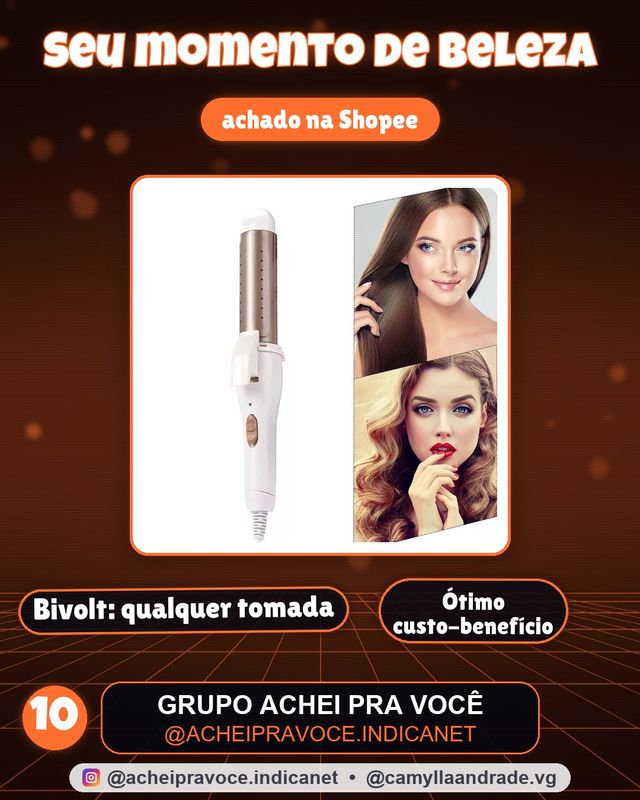 Modelador De Cachos E Prancha Alisadora 2 Em 1 Mini Alisador Profissional Bivolt