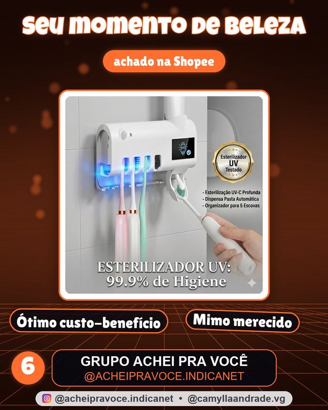 Suporte para Escova de Dentes com Dispensador de Creme Dental