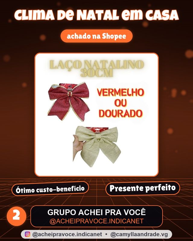 Laço 30x27CM Grande Vermelho E Dourado Dourado Natal Brilhante Decorativo Natalino Decorações