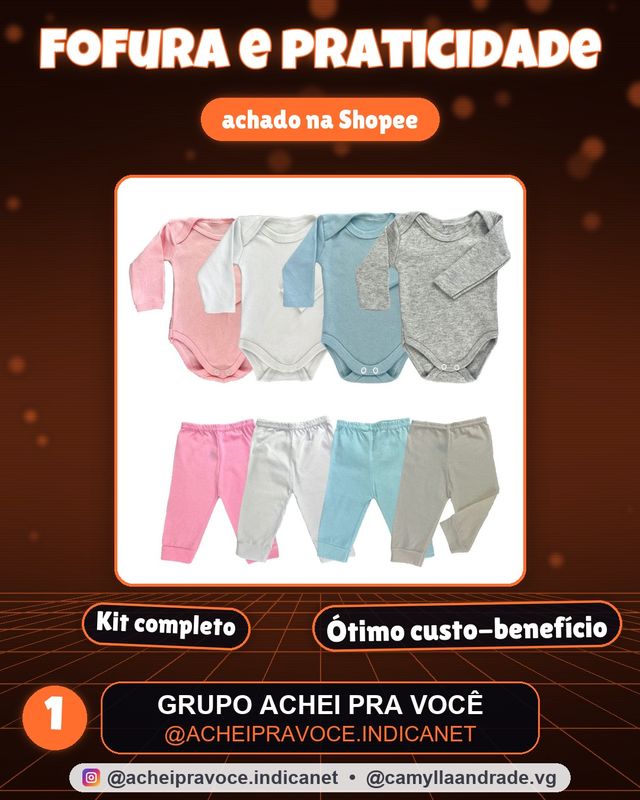 kit 4 peças mijão calça e body manga longa infantil bebe masculino e feminino