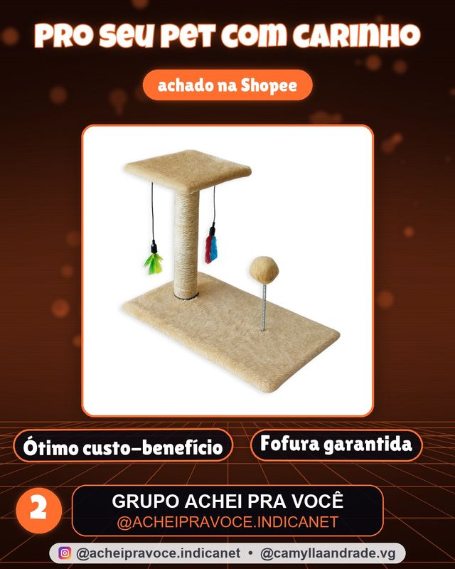 Arranhador Para Gatos Poste Brinquedo Bolinha Interativo
