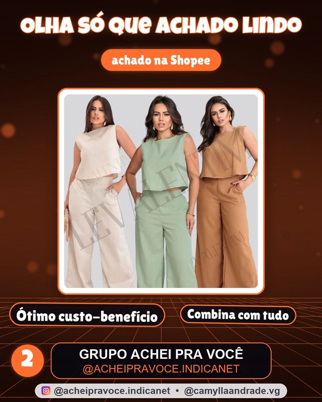 Conjunto Alfaiataria Social Feminino Calça e Blusa Em Linho