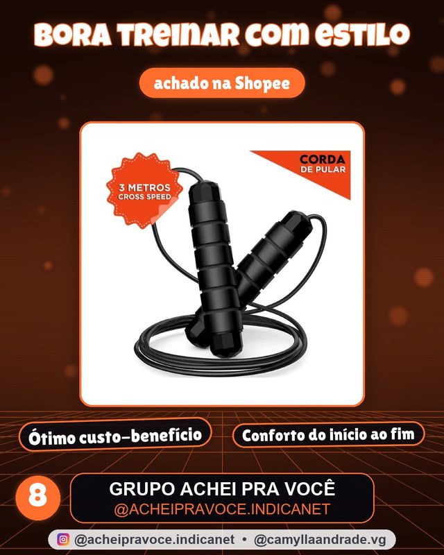 Corda de Pular Crossfit Profissional 3M -Para Fitness