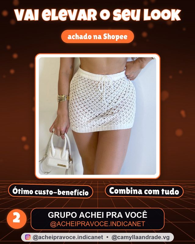 Saída De Praia Saia Crochê Tricot Moda Praia Verão 2026